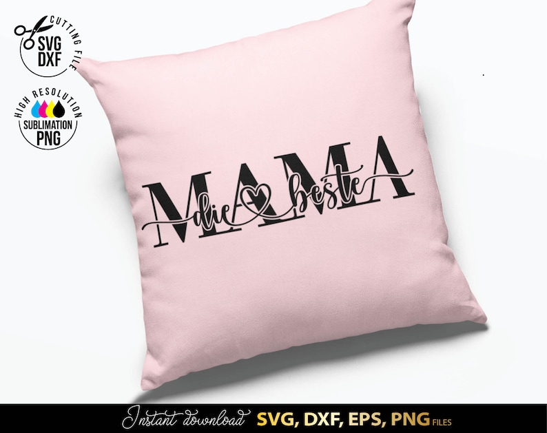 Mama SVG Bundle mit stilvollen deutschen Schriftzügen wie Mama die Beste und Oma die Beste in eleganter Typografie mit Herzmotiv. Modernes schwarz weiß Design eignet sich perfekt für personalisierte Geschenke, T Shirts, Tassen und DIY Projekte. Ideal für Muttertag, Geburtstag oder besondere Anlässe für Mama und Oma. Hochwertige Plotter Dateien zur kreativen Gestaltung liebevoller Dekorationen und individueller Geschenkideen für Familie.