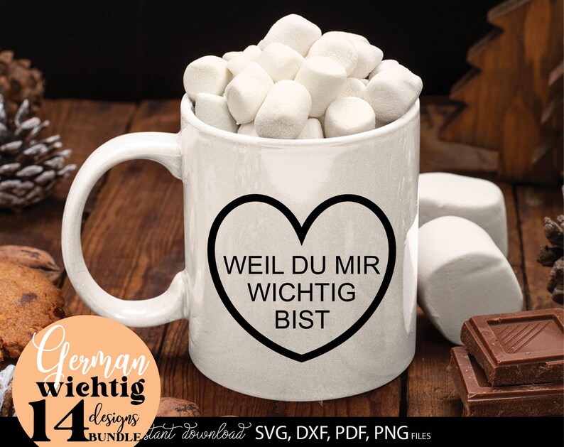 Set aus liebevollen deutschen Schriftzügen mit dem Spruch „Weil du mir wichtig bist“ in verschiedenen stilvollen Varianten. Moderne handgeschriebene Typografie kombiniert mit Herzen, Kreisen und dekorativen Elementen im minimalistischen Schwarz-Weiß Design. Die Motive wirken emotional, warm und persönlich. Perfekt geeignet für DIY Projekte wie Geschenkideen, Tassen, Karten, Poster oder Wanddeko. Ideal, um Wertschätzung, Liebe und besondere Gefühle kreativ auszudrücken.