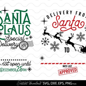 Santa Sack svg, Rentier express svg, Sack Bundle svg, Santa express svg, Santa Mail svg Santa Sack Clipart, spezielle Lieferung svg für Cricut