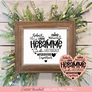 Hebamme Herz svg png dxf plotterdatei - Hebamme geschenk Liebe Herz - Hebamme geschenk - German plotter file - Hebamme deutsche Sprüche