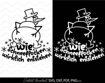 Funny Snowman Christmas SVG German Quote (Digital Download)
