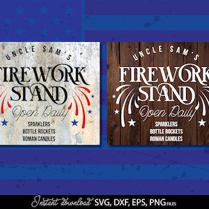 4 de julio SVG / Firework Stand SVG cartel de bienvenida patriótico para puerta de entrada svg bandera de EE. UU. svg, Make America Great Again camiseta Png