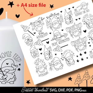Paquete alemán Weihnachten Plotterdatei, Weihnachtselfen Svg Png, Frohes Fest Zwerg, Plotterdatei Wichtel Bundle, Du bist mir Wichtelig Svg