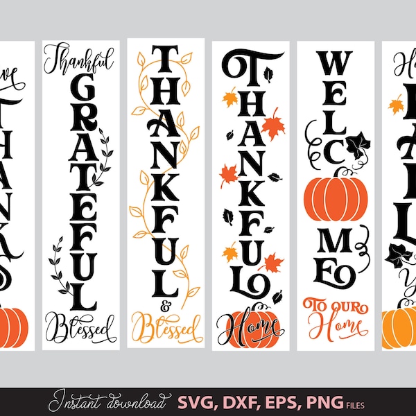 Vertical fall porch sign svg, Halloween porch sign svg bundle, farmhouse welcome sign svg, autumn home decor svg files for Cricut Silhouette