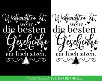 Citation de Noël SVG : fichier allemand « Weihnachten » découpé au laser (téléchargement numérique)