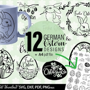 Osterhase Aufhänger | Ostern Bündel | Plotterdatei Ostern | Osterhase SVG | Frühling geschnitten Datei | Ostern Dekor Ostern | Osterhase Tag geschnitten Datei | DXF PDF