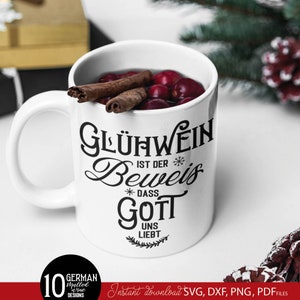 German Glühwein Plotter File SVG DXF PNG Bundle Plotterdatei - Etsy