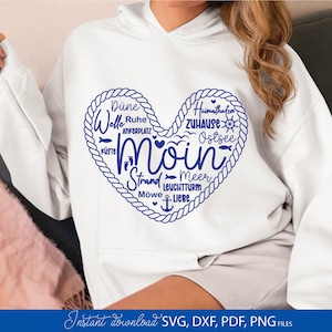 Moin Herz Maritimes SVG, Nordsee Ostsee Sprüche, Ankerplatz Zuhause Datei, Hamburg Küstenliebe Plotterdatei, Download digitale