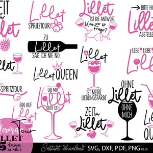 Sprüche für Untersetzer German Lillet svg Png Dxf Eps Wildbeere Lillet svg Alkohol svg - Cricut Silhouette German plotterdatei