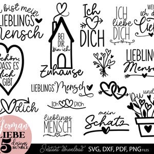 Plotterdatei Lieblingsmensch Svg Png - Schön dass es dich gibt - Deutsche Sprüche svg  - Herzmensch Geschenk - Mit Liebe SVG Bundle Svg Png