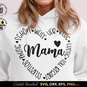 German Mama Heart SVG: Cricut Silhouette Plotting Bundle (Digital Download)