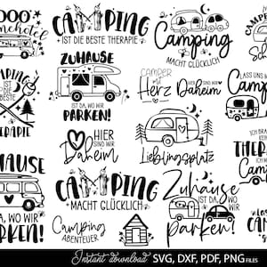 Deutsche Plotterdatei Camping Svg Png Wohnwagen Svg Png Plotterdatei Camper Camping Sprüche Zuhause Svg Cricut Schneidedatei Happy Camper