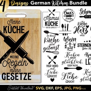German Küche Plotter File SVG DXF EPS Png Deutsche Plotterdatei Küche Svg Kochen svg Bundle Chefkoch svg Deutsche Sprüche Küche Laserdatei