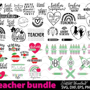 Pacote de plotter de datas para professores de alemão, pacote de clipart para presentes para professores, camisetas para professores SVG, camiseta com letreiro para professores e agradecimento