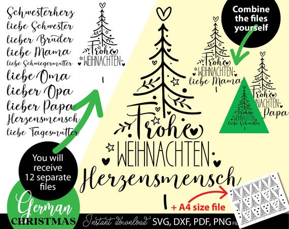 Personalisierbares Weihnachtsdesign mit eleganter Schleife, Sternen und Tannenzweigen für individuelle Namen, Geschenke, Dekorationen