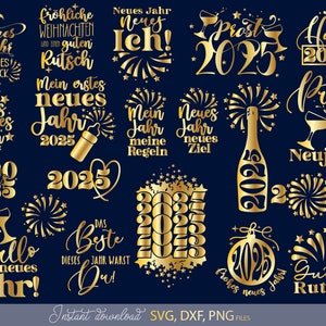 Neues Jahr plotter Archivo SVG, PNG, DXF, Eps / Neues Jahr 2026 svg Bundle / Archivos cortados de Año Nuevo Alemán archivos svg / svg para Cricut, Silhouette
