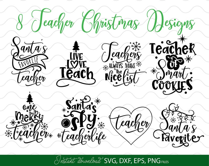 Teacher christmas ornaments svg bundle teacher life in etsy