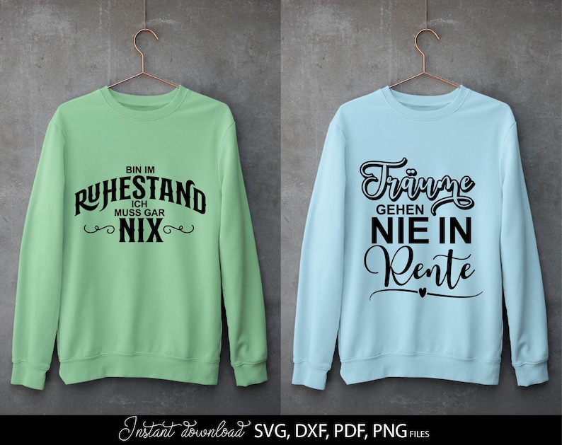 Kreatives Rentner SVG Bundle mit deutschen Sprüchen rund um Ruhestand, Rente und humorvolle Lebensweisheiten. Enthält moderne Typografie Designs wie „Ich bin im Ruhestand“, „Vollzeit Opa“, „Alt genug für die Rente“ sowie dekorative Schriftzüge für Männer und Frauen. Ideal für DIY Projekte wie T-Shirts, Tassen, Geschenke zum Renteneintritt oder personalisierte Dekoration. Perfekt geeignet für Plotterarbeiten mit stilvollen und lustigen Designs für den neuen Lebensabschnitt.