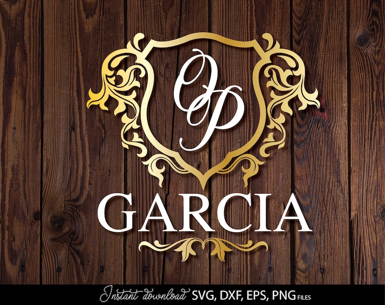 Monogram SVG-paket | Efternamn SVG | Efternamn SVG | Kransmonogram SVG | Cirkelmonogram SVG | Skärfiler Cricut, Silhouette bild 8