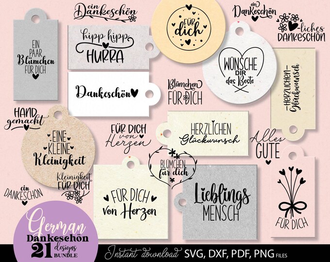 Danke svg Bundle, Danke Design, Deutsches Schriftzug Design, Deutscher ...
