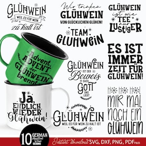 German Glühwein Plotter File SVG DXF PNG Bundle Plotterdatei - Etsy