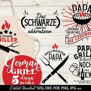 Deutscher Papier Plotterdatei SVG PNG | German Papa Grill sagt | Alles Liebe Vatertag | Grill Plotterdatei | Grill und Papa Sprüche