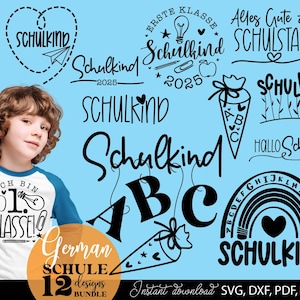 Duitse Schulkind-plotterbestand SVG-bundel | Schuleinführung gesneden bestand | Plotterdatum Schulkind | Plotterbestand scholier 2025 | eerste klas:
