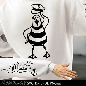 Clipart mouettes marins allemands - Maritime svg - clipart nautique - Bienvenue dans le Nord svg - allemand Plotterdatei pour Cricut Silhouette