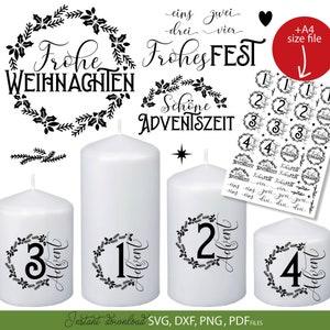 Plotterdatei Plotterdatei Advent Schriftzüge Weihnachten Frohe Weihnachten Plotter Adventskerze Tattoo Pdf Laserdatei