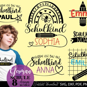 Deutsches Schulkind Plotterdatei SVG PNG Bundle Schuleinführung Cut File Plotterdatei Schulkind Plotterdatei Schulkind 2025 erste Klasse