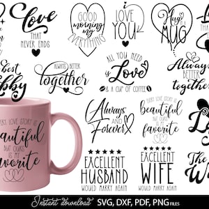 Citas familiares SVG / Citas de amor matrimonial / Letrero familiar svg / Paquete de San Valentín / Pareja casada / Archivos de corte de pareja divertida para Cricut