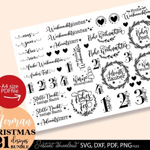 Ein vielseitiges Weihnachts-Bundle mit dem festlichen Spruch „Frohes Fest“ in einem Kranzdesign. Die Gestaltung eignet sich ideal für Tassen, Christbaumkugeln oder Weihnachtsornamente. Mit klaren Linien und weihnachtlichen Akzenten sorgt das Motiv für eine stimmungsvolle Dekoration. Perfekt für DIY-Projekte wie Plotten, Sublimation oder Basteln, um Geschenke oder persönliche Deko mit einem besonderen festlichen Flair zu versehen.