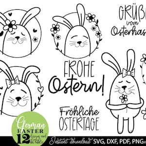 German Easter Sayings SVG Bundle: Cricut & Silhouette Designs (Digital Download)