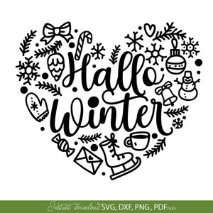 Hallo Winter svg- Winter Shirt svg- Deutscher Plotterdatei- Urlaub Winter svg- Winter SVG für Shirt- Weihnachtsgeschenke- Winter Welcome svg