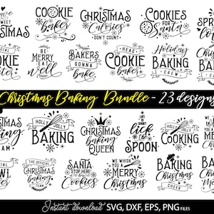 Weihnachtsbäckerei SVG PNG Bundle, Topflappen zward Bundle, Backen Zitate Schneidedatei für Cricut, Silhouette