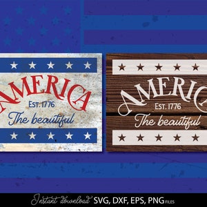 4 de julio svg / tierra de los libres gracias a los valientes Estados Unidos svg / cartel patriótico para el porche svg / bandera de EE. UU. svg Archivos para Cricut