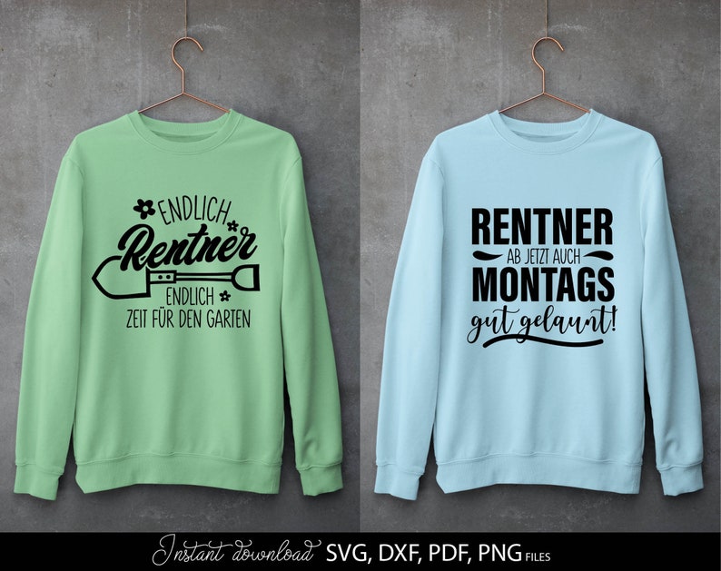 Humorvolles SVG Bundle mit Rentner Sprüchen und kreativen Typografie Designs rund um Ruhestand, Rente und Lebensfreude. Enthält verschiedene Schriftzüge mit lustigen Aussagen, dekorativen Elementen wie Palmen, Sonnen, Werkzeugen und verspielten Fonts. Perfekt geeignet für DIY Projekte wie T-Shirts, Tassen, Geschenke oder personalisierte Dekoration zum Renteneintritt. Ideal als Plotter Datei für kreative Designs mit Humor und Motivation für den neuen Lebensabschnitt.