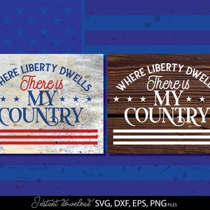 4 de julio SVG, Tierra de la América libre SVG, Cartel de bienvenida patriótico para el porche delantero svg, Make America Great Again camiseta Png America svg