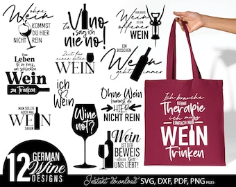 Wein Sprüche SVG-bundel, Plotter Datei Lustig Zitat Design, glas Tasse shirt cadeau cadeau