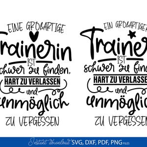 Trainer SVG Bundle German Coach Appreciation Quotes Design, Trainerin Digital Download