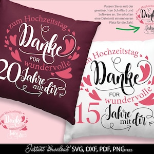 Deutsche Custom Hochzeits Jubiläum Plotter Datei Svg Dxf Png Pdf Süßes Hochzeitsdesign Cricut Silhouette Hochzeitstag Laser Schnitt Datei
