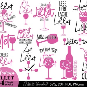 Deutsch Lillet svg Png Dxf Eps Wildbeere Lillet svg Alkohol svg - Cricut Silhouette Studio Deutsche plotterdatei - Sprüche für Untersetzer