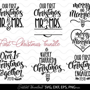 Onze eerste kerst-SVG-bundel | Gespleten kerstbord Dhr. en Mevr. SVG | Kerstcitaten SVG | Kerstpaarborden | Very Married Svg-bestand