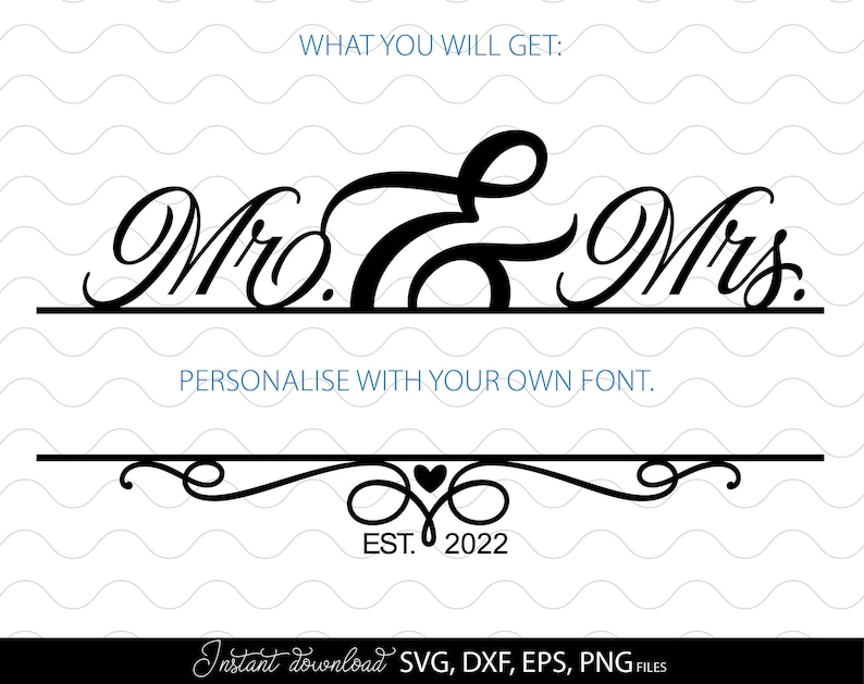 Mr and Mrs SVG Mr and Mrs Sign SVG Mr and Mrs Monogram SVG Etsy Canada