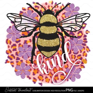 Bee Kind PNG | Leopardo Verão Sublimação PNG | Seja Gentil PNG | Abelha Sublimação Png | Citações De Verão Png | desenhos de sublimação png | Wild Kind
