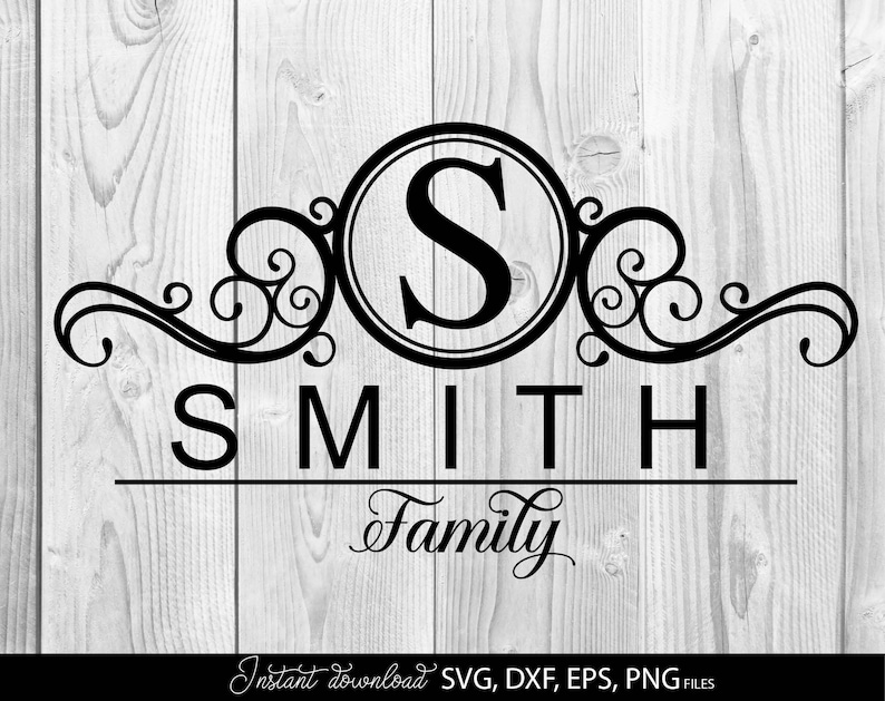Monogram SVG-paket | Efternamn SVG | Efternamn SVG | Kransmonogram SVG | Cirkelmonogram SVG | Skärfiler Cricut, Silhouette bild 9