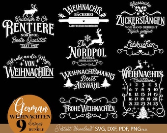 Weihnachten Christmas SVG Bundle: Festive German Holiday Designs, Digital Download
