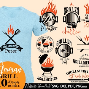 Maestro de la parrilla alemán Svg Png Cricut Descargar paquete de trazado Grillmeister Paquete de trazado Papa alemán Archivo de trazado Svg Png