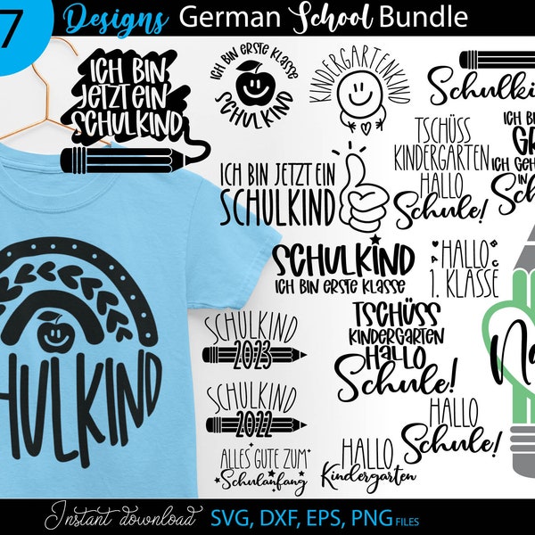 German Schulkind Plotter File SVG Bundle | Schuleinführung Cut File | Plotterdatei Schulkind | Plotter file schoolchild 2024 | first grade