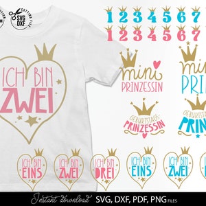 Geburtstag Plotterdatei SVG Bundle DXF PNG Geburtstagskind Clipart Plotterdatei Zahl 1 - 9 Plotterdatei SVG Bundle Alles Gute Zum Geburtstag